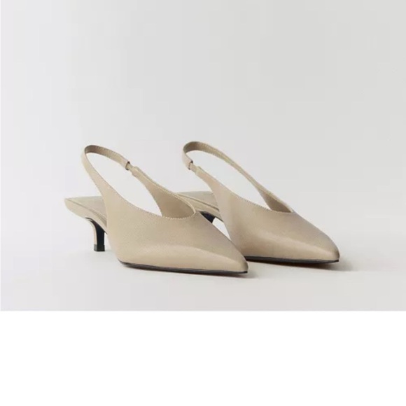 Mango Shoes - Mango Cream Slingback Heels